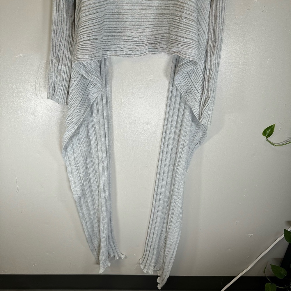 Olympic Gregory Greek open front knit sweater cardigan drape front gray cotton - Picture 11 of 15